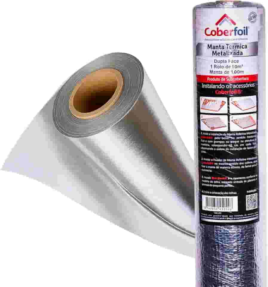 Kit Telheiro Manta Térmica Dupla Face 10m² Subcobertura De Telhado + 02 Fitas Emenda União (2.0, Quilogramas)