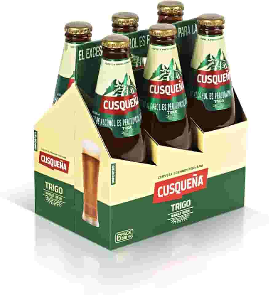 Cusqueña Trigo Cerveja Premium Peruana, Pack com 6 Garrafas de 330ml, Cerveja de Trigo