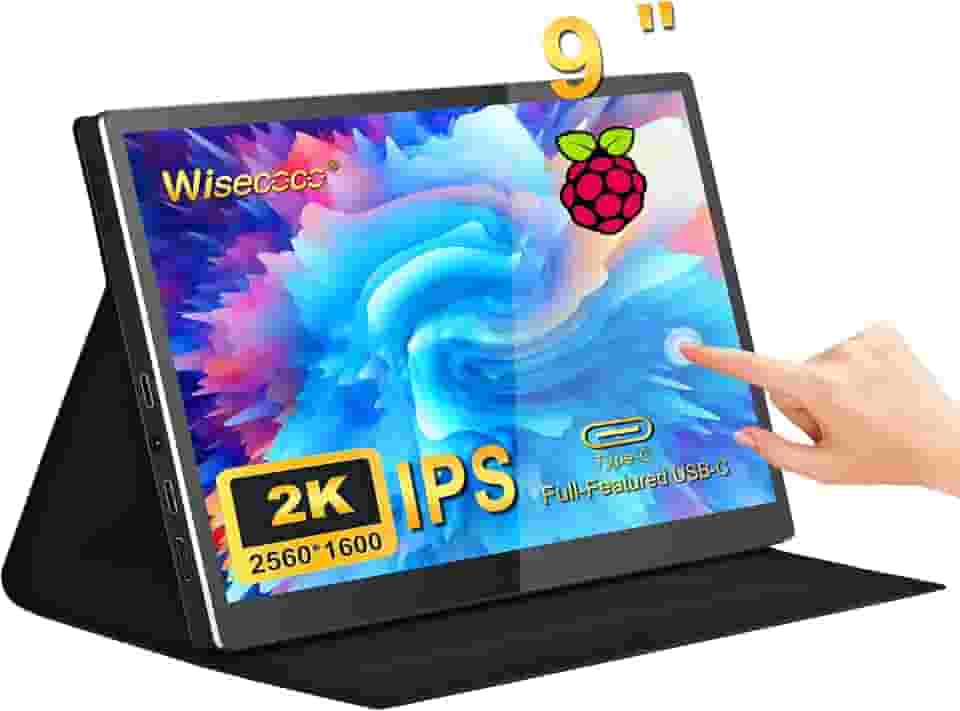 Monitor portátil de 9 polegadas 2K 2560 * 1600 IPS Tela sensível ao toque 73% NTSC USB C HDMI Monitor LCD secundário externo para computador laptop para MacBook Pro Air PC Laptop Phone Xbox PS5