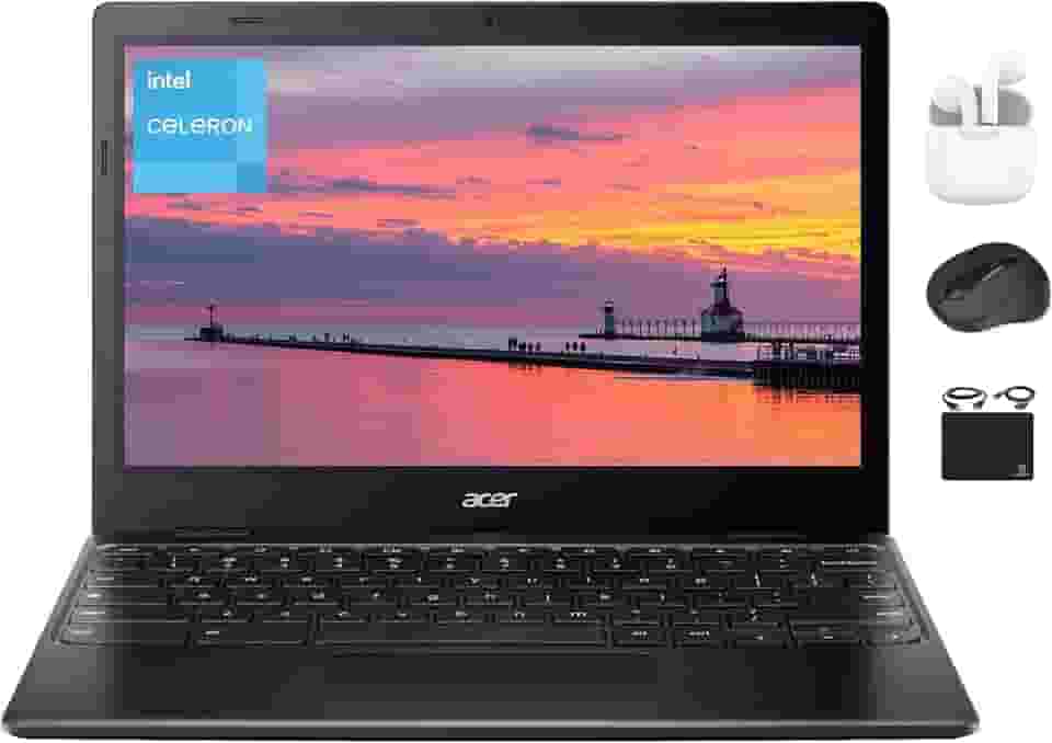acer Laptop 311 Chromebook 2025 com luz fina, tela HD de 11,6 polegadas, processador Intel N4500 dual-core (até 2,80 GHz), 4 GB de RAM, 64 GB de eMMC, Wi-Fi 5, bateria para webcam 8+ horas, SO Chrome