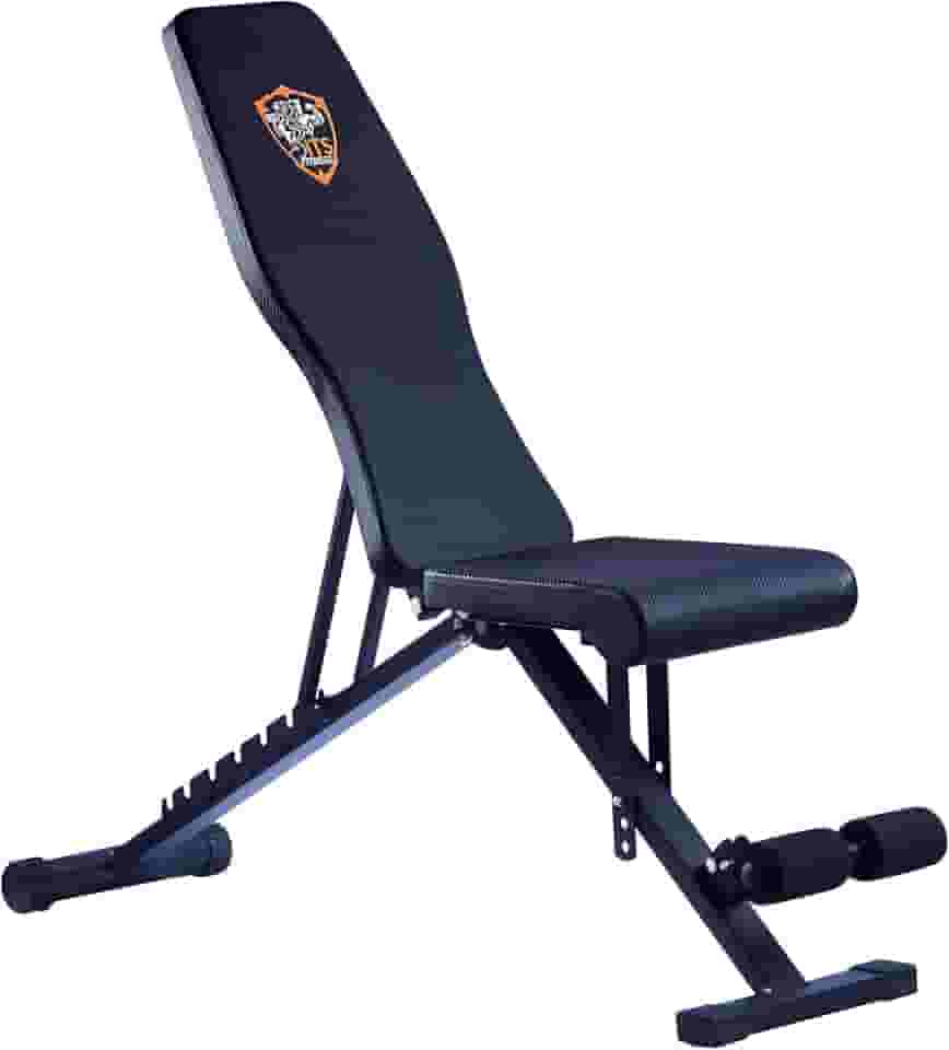 Banco Regulável de Academia 3 em 1, Supino Reto, Inclinado e Declinado, Dobrável, Estrutura em Aço, Preto ITS Fitness