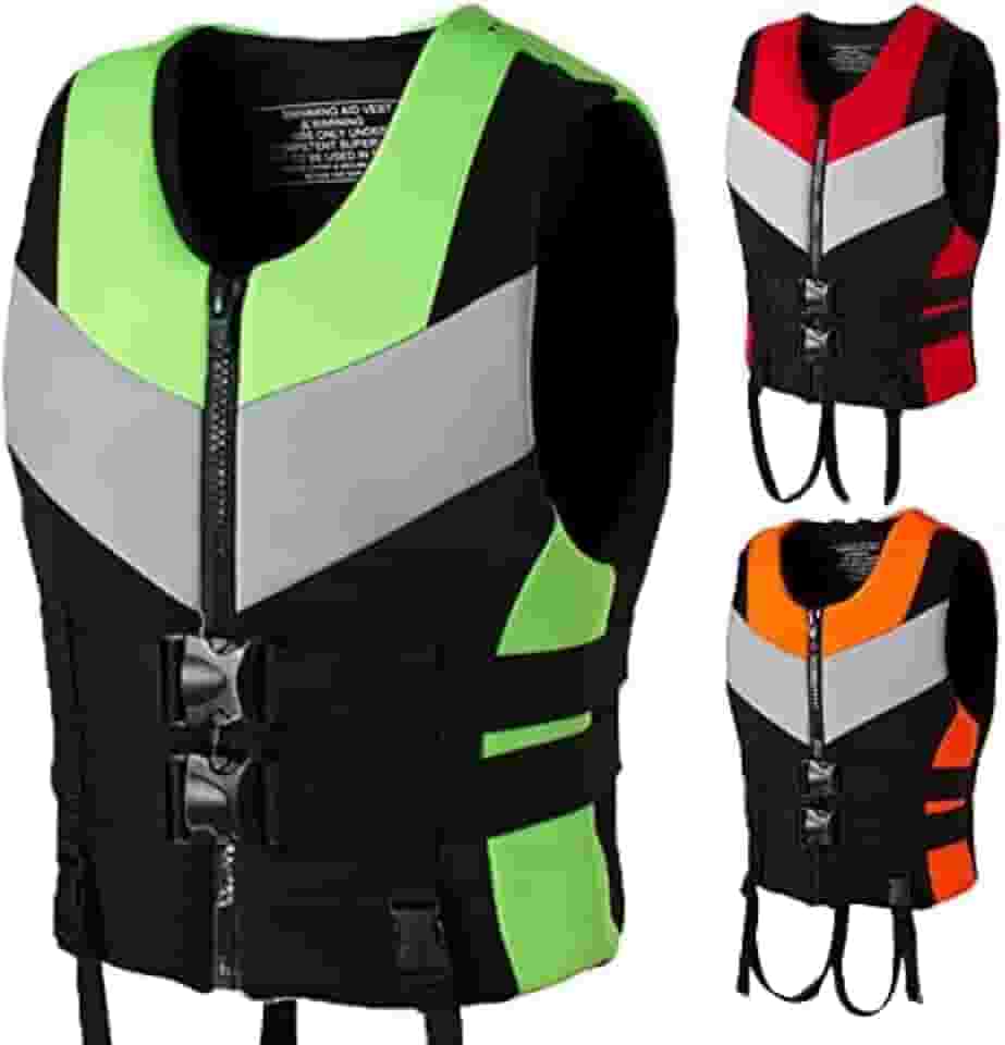 Colete salva-vidas para crianças adultas, colete salva-vidas para natação flutuante, colete de surf de neoprene, coletes salva-vidas para pesca ao ar livre com fivela ajustável, mergulho, es