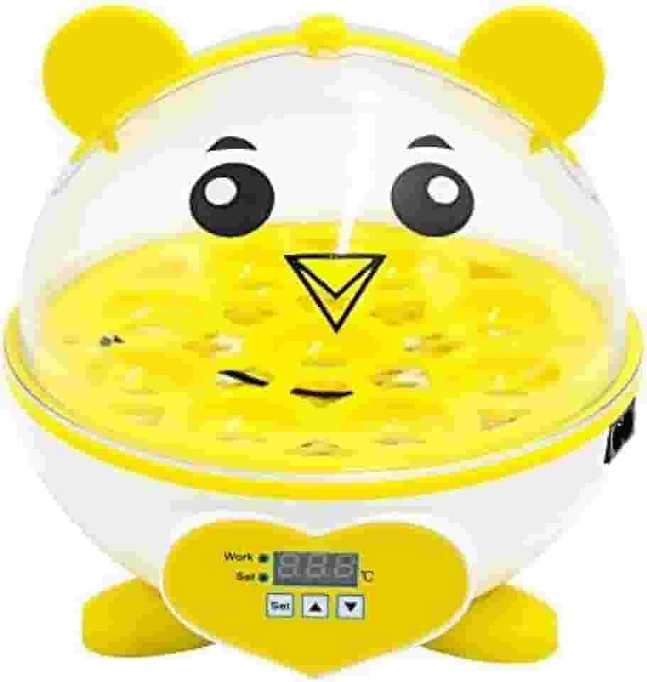 Chocadeira pequena incubadora de ovos para galinha, pato, pássaro, codorna, amarelo