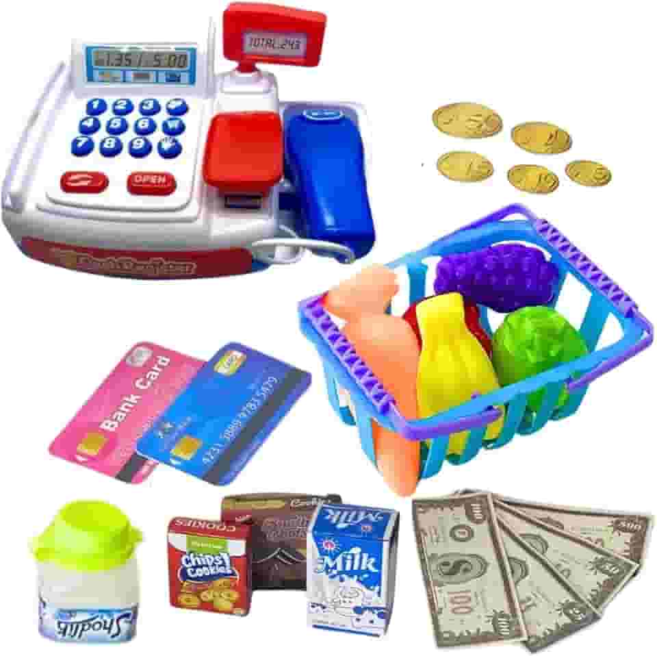 Caixa Registradora Infantil Scanner Som Luz Acessórios Mercadinho - Castela