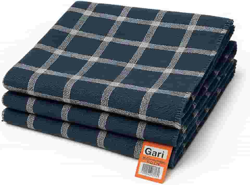 Kit 3 Panos de Chão para Rodo Piso Limpeza Domestica Super Absorventes, Azul Marinho Xadrez, 65x45cm, Secagem Rápida