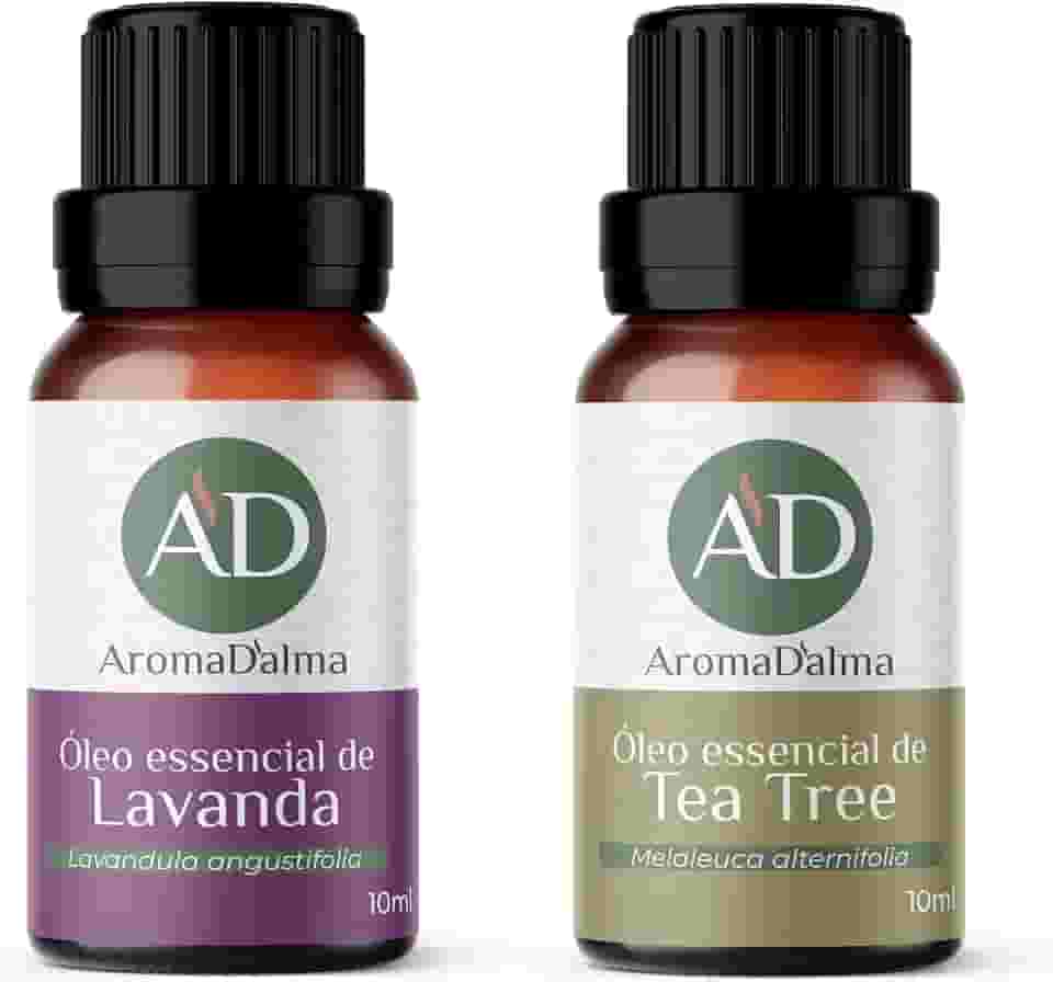 Kit Óleo Essencial - Os 2 Óleos Essenciais Mais Populares Do Mundo. Lavanda Reduz o Estresse, a Ansiedade - Melaleuca é revigorante e revitalizante | 100% Puros e Naturais Testados Por Cromatografia - Aroma D’alma