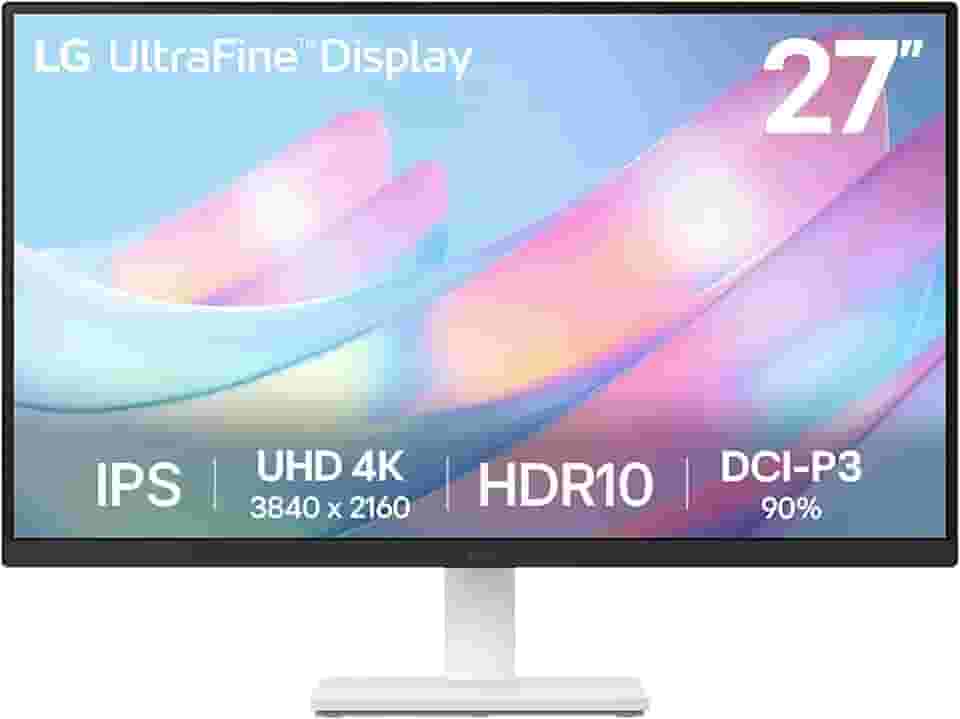 LG Monitor ultrafino 27US500-W 27 polegadas 4K UHD (3840 x 2160) HDR10 IPS Design sem bordas Modo leitor Flicker Safe Switch App HDMI DisplayPort - Branco