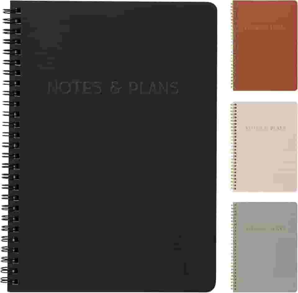 Planejador Diário ZICOTO com Programação Horária, 160 Páginas, Espiral, Preto, para Organização de Tarefas e Compromissos