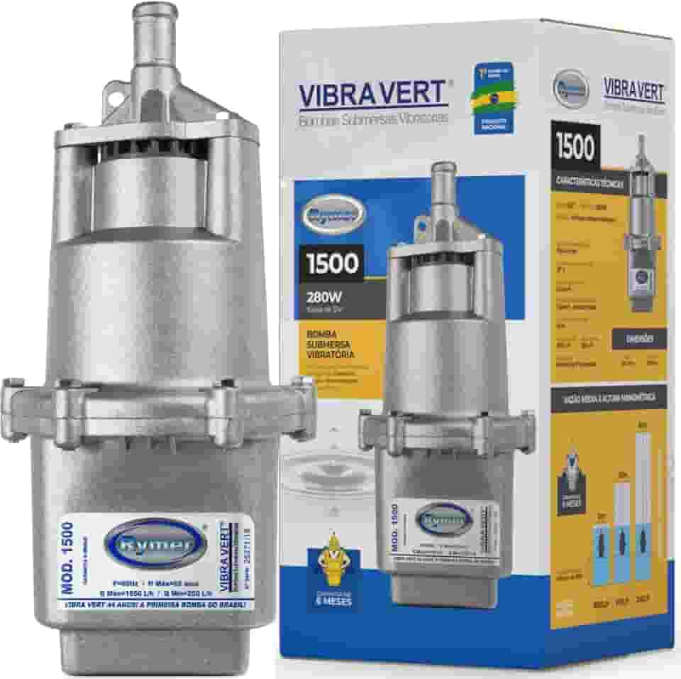 Bomba de Água Submersa Rymer 1500, 1650 L/h, 3/4 Polegadas, 110V