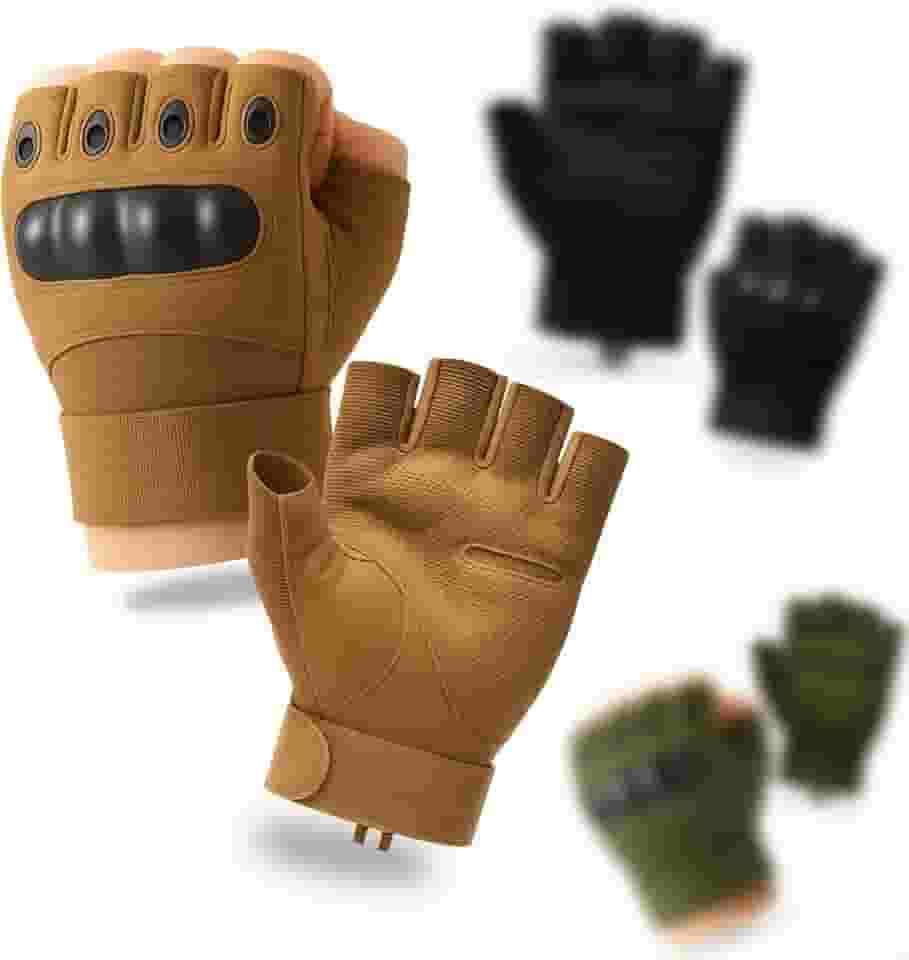 Luva Tática Meio Dedo Militar Unissex Antiderrapante para Airsoft, Academia, Musculação, Motoqueiro, Bike, Crossfit, Ciclismo, Treino, Paintball, Segurança - Tamanho Único
