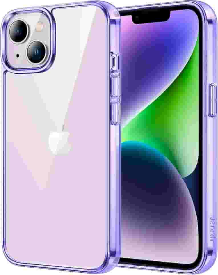 JETech Capa para iPhone 14 6,1 Polegadas, Case Protetora de Telefone à Prova de Choque Não-Amarelecimento, Capinha Parte Traseira Transparente Anti-Riscos (Roxo Profundo)