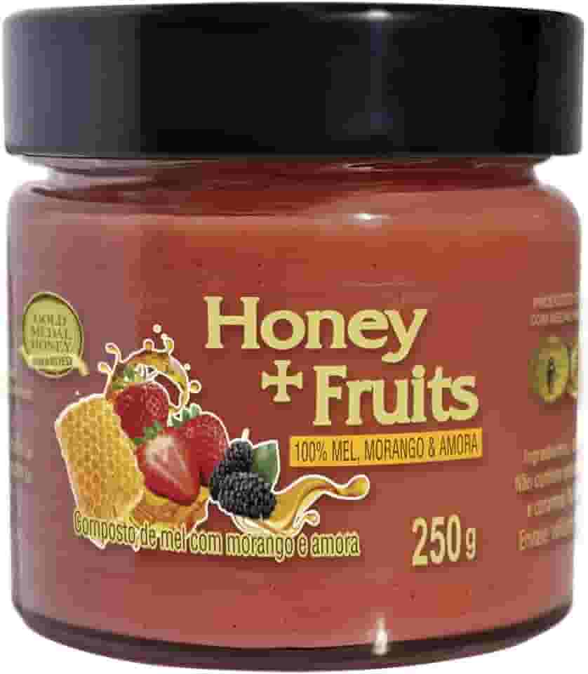 Mel com Morango e Amora Gold Medal Honey | Deliciosamente Doce e Saudável | Alternativa à Geleia | Sem Açúcares ou Aditivos | 100% Natural | Perfeito para Lanches e Sobremesas | 250g