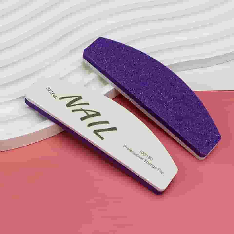 Mini lixa de unha 2 em 1 - lixas de unha, grão grosso para lixar textura de esmalte de gel irregular, grão fino para alisar e modelar unhas