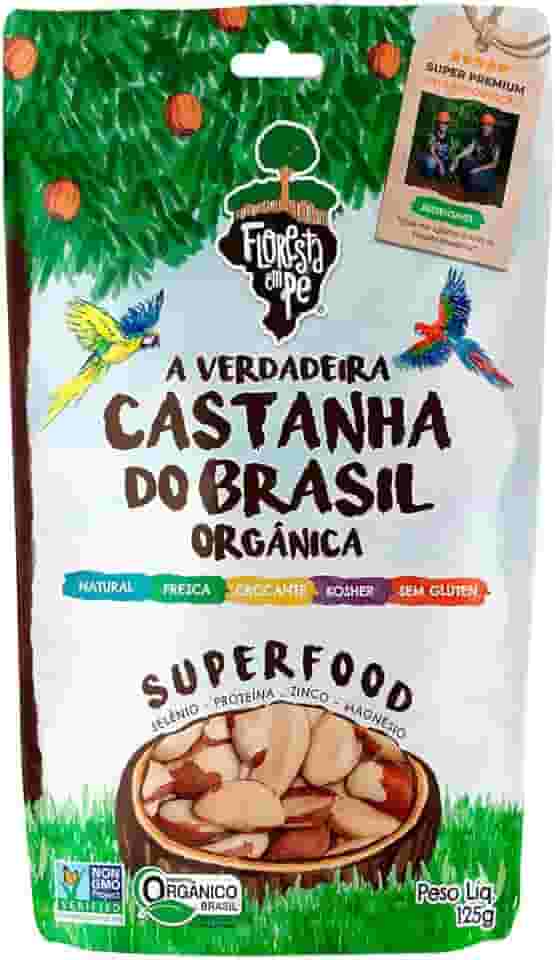 Castanha-do-Pará 125g Inteira – Rica em Selênio e Proteína Vegetal – Vegana, Kosher, Sem Glúten – Colhida na Floresta Amazônica – Floresta em Pé