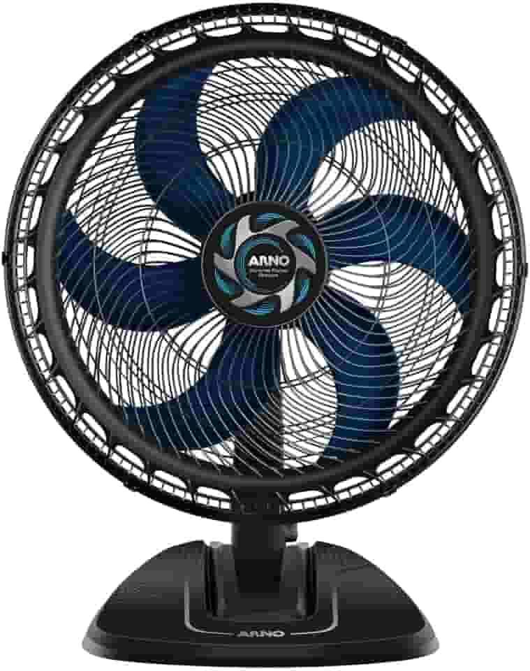 Ventilador de Mesa Arno Xtreme Force Breeze 50cm VB50, 126W, 6 Pás, 3 Velocidades, Oscilação 80º, Power Zone, Modo Sono Tranquilo, Grade Chevron Zone, 220V