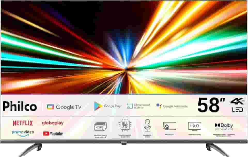 Smart TV 58" Philco LED 4K Google TV HDR10 P58KGA