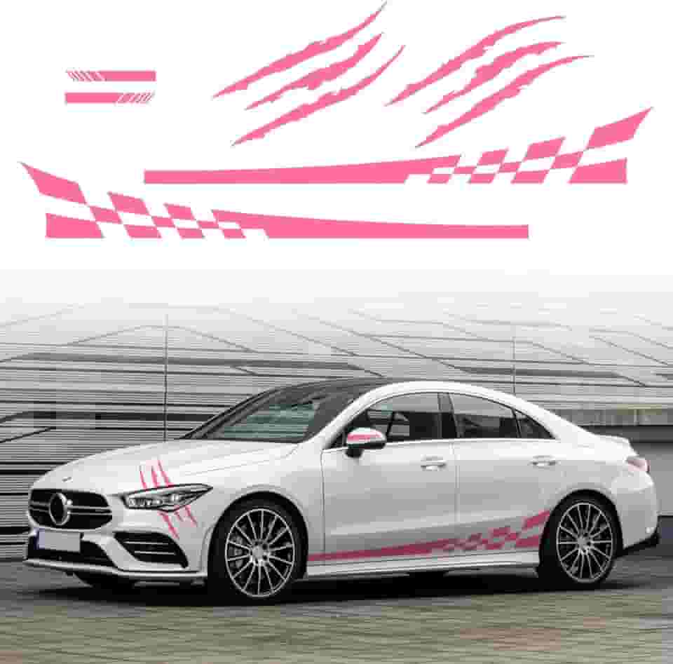 Decalque universal de saia lateral de carro marca de garra adesivos de farol espelho traseiro externo vinil corpo automotivo esportes corrida listra adesivos gráficos DIY modificado acessórios