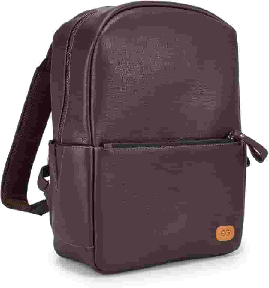 Mochila Bolsa Couro Legítimo Bovino Reforçada Ello Griff (marrom escuro)