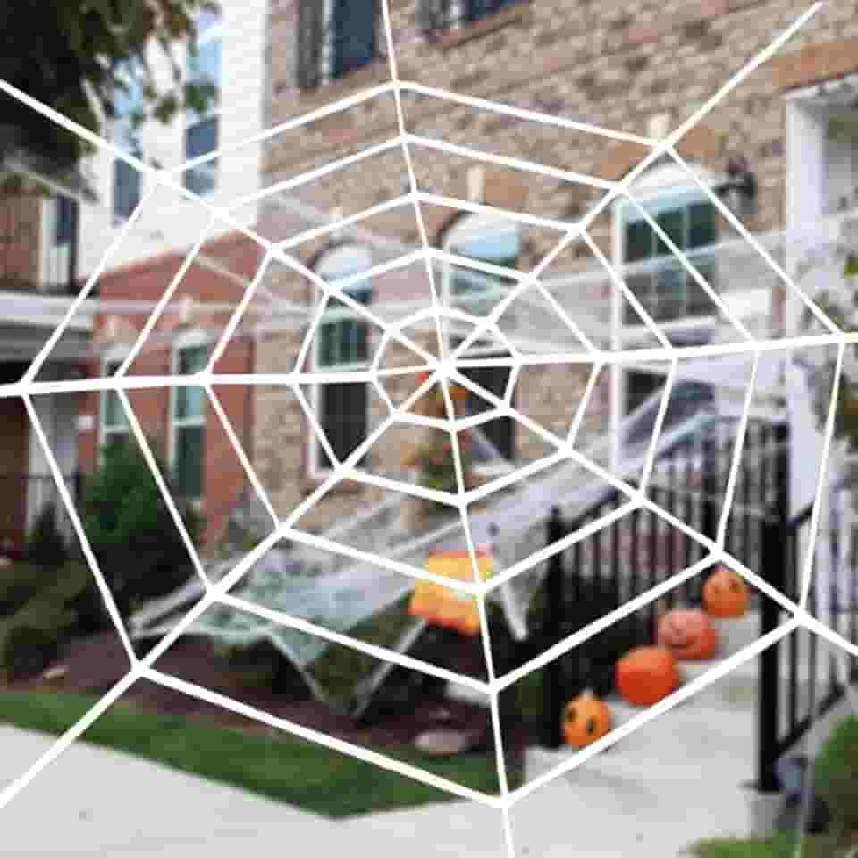 Teia De Aranha Gigante Halloween Branco
