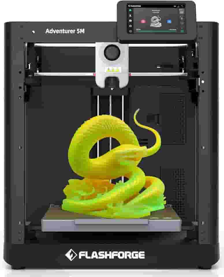 Voxelab FLASHFORGE Adventurer 5M 3D Printer,600mm/s Max Speed Core XY 3D Printers with Auto Leveling,280°C Direct Extruder, 3s Detachable Nozzle, Dual-Sided PEI Platform,Dual Cooling, for