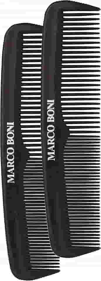 Marco Boni Kit Com 2 Pentes Masculino Dentes Finos E Médios 0891 Preto 2 Unidades