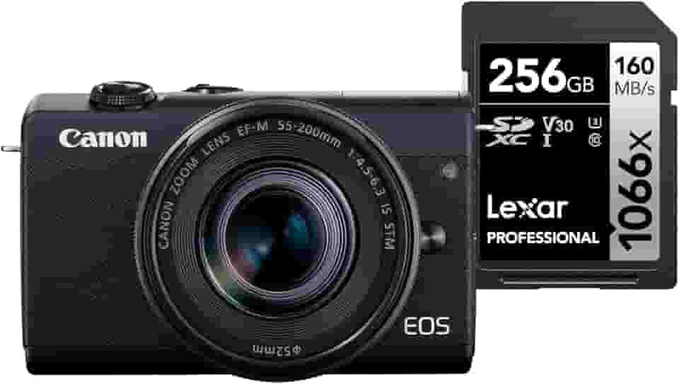 Canon Digital Camera EOS M200 kit com Cartão de Memória Lexar Silver 256GB