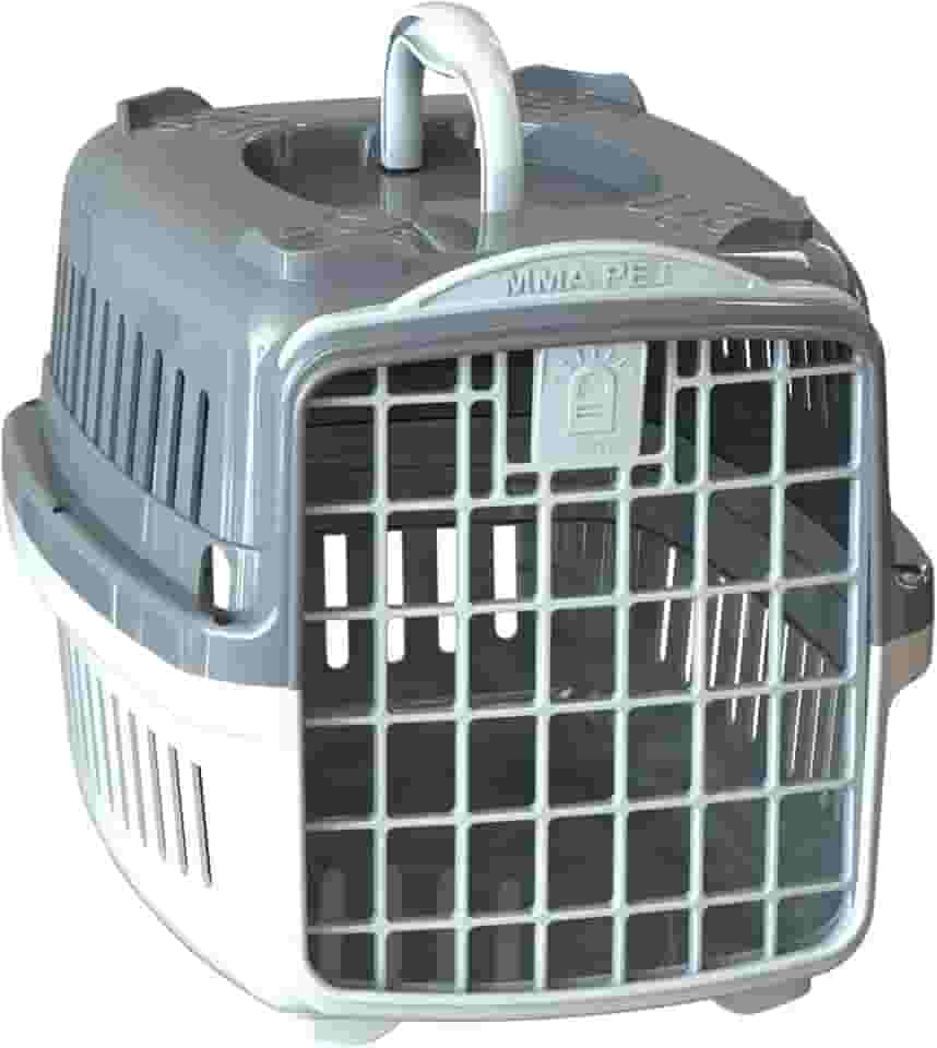 Caixa de Transporte Pet Gatos e Cães Pequeno Médio e Grandes (Cinza, Nº0 até 4kg)