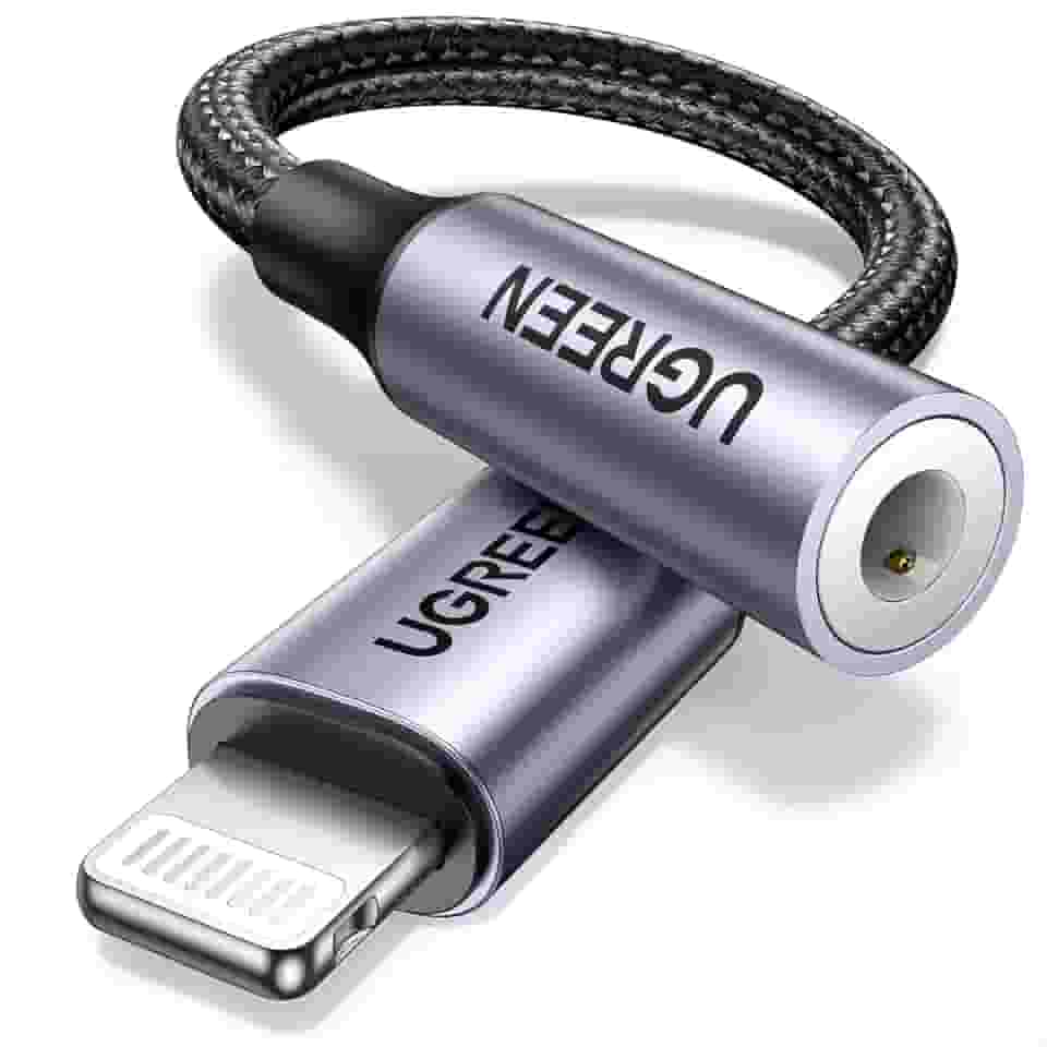UGREEN Adaptador de fone de ouvido Lightning para adaptador de 3,5 mm Dongle de entrada de áudio auxiliar com certificação Apple MFi compatível com iPhone 14 Pro Max/14 Plus/13 12 Pro Max/SE/1