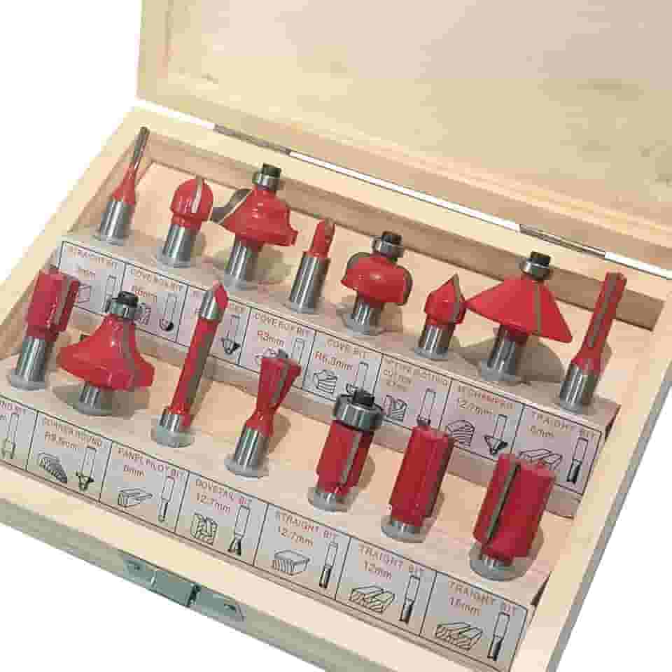 Jogo de Fresas para Tupia 8mm com 15 Peças para Madeira ST