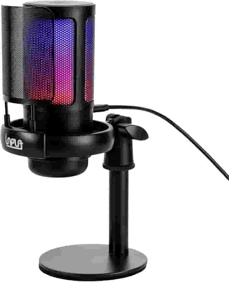 Microfone Condensador com RGB Led USB-C para Streaming e Jogos, Cabos & Plugs