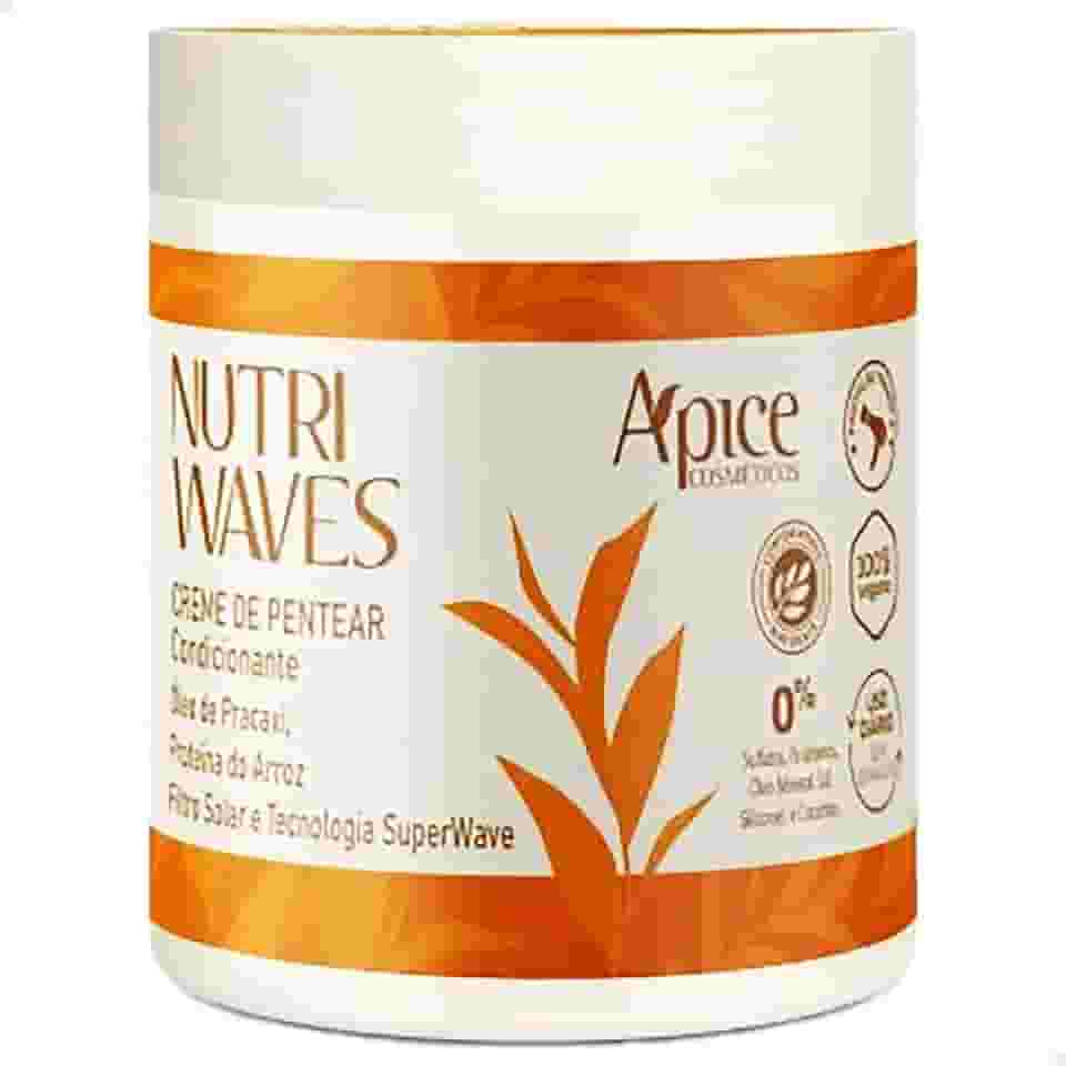 Creme de Pentear Nutri Wave Apse 500g com Proteína do Arroz e Óleo de Pracaxi Definição de Cachos Apice Cabelos Cacheados com Curvaturas