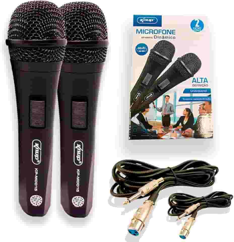 Microfone Com Fio Duplo Profissional Modelo KP-M0015