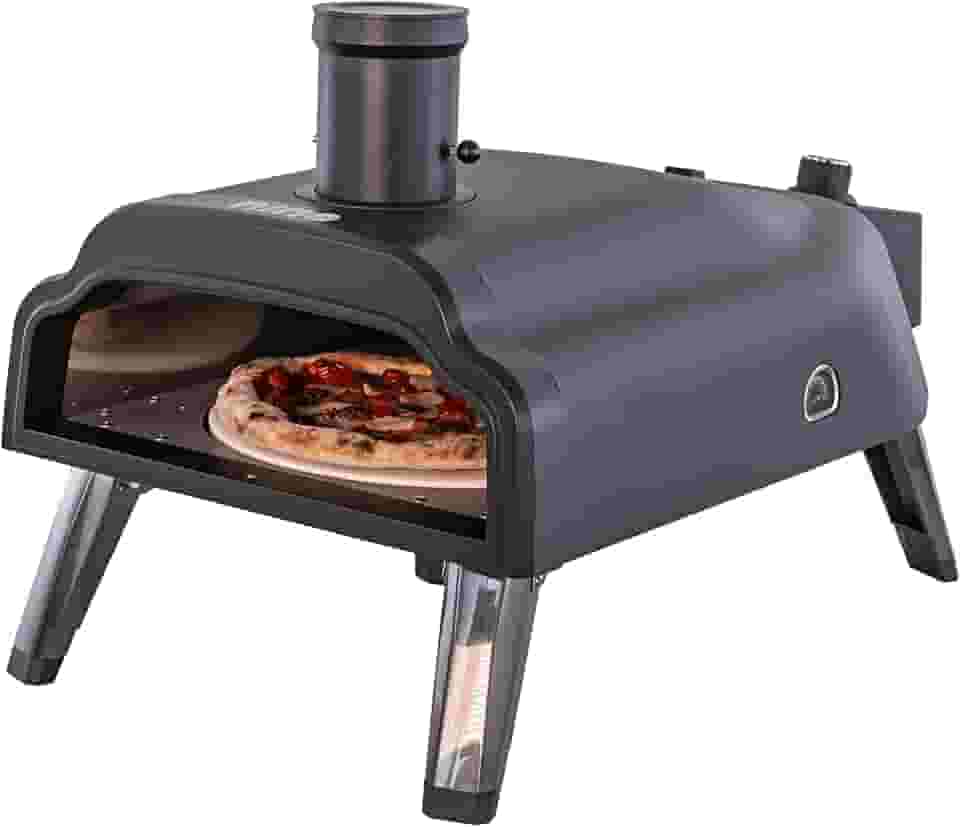 Forno de Pizza Nino a Gás ou Pellet com Pedra Redonda, Termômetro e Chaminé CFBM PO-350 RC GP