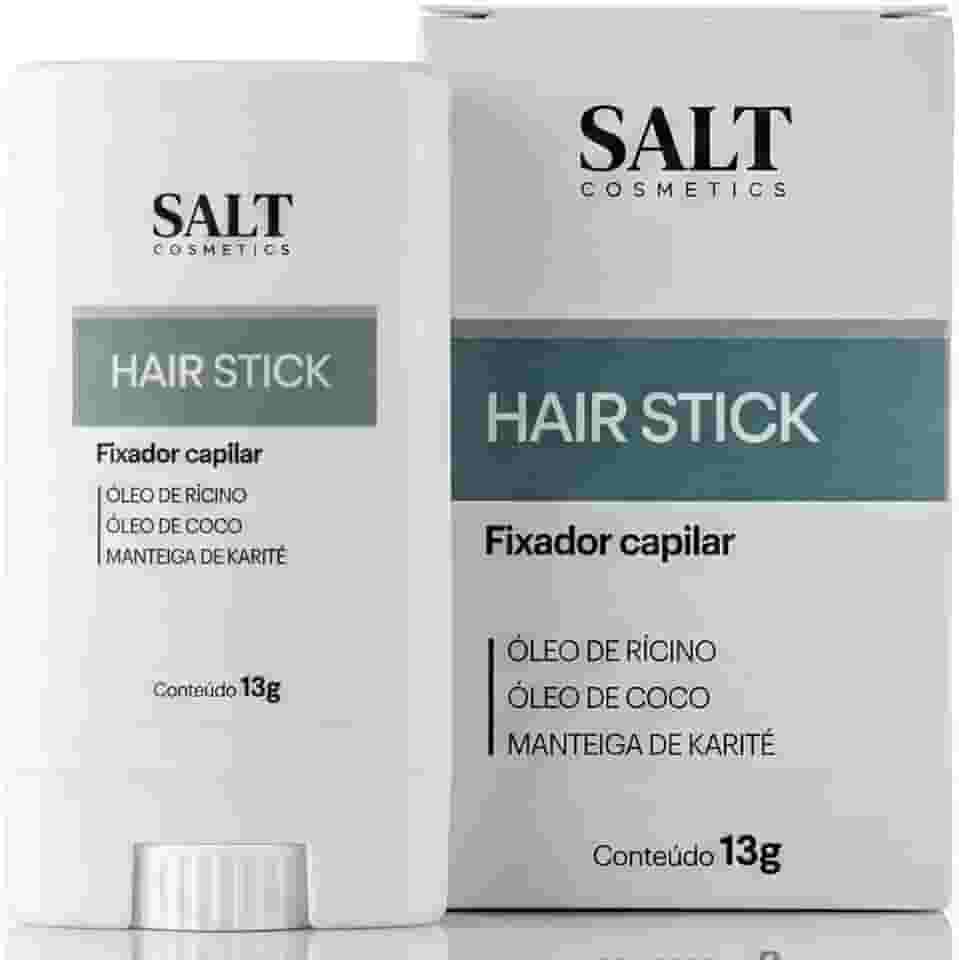 Cera em Bastão Fixadora 13g – Hair Stick – Com Óleo de Rícino, Coco e Manteiga de Karité para Hidratação Profunda – Domina Frizz e Baby Hairs – Efeito Sleek Bun, Sem Resíduos e Não Oleoso – Salt Cosmetics