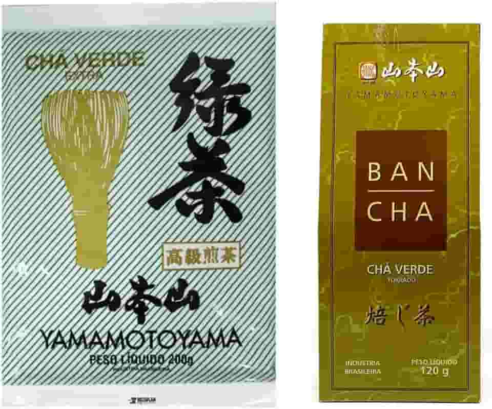 Chá Verde Extra Sencha Japonês 200g Yamamotoyama + Ban-Chá Torrado 120g | Kit Chá Verde Premium Yamamotoyama
