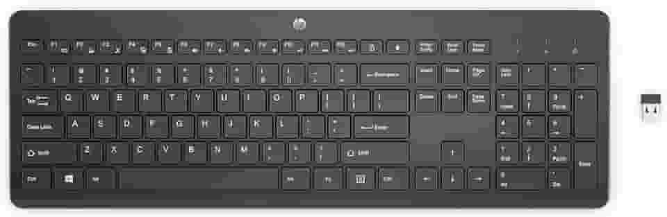 Teclado sem Fio HP 230 - com Dongle USB Wireless, Digitação Silenciosa e Precisa, Design Elegante, Até 16 Meses de Bateria, Layout BR, Preto (3L1E7AA)