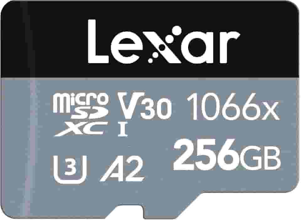 Cartão de Memória Lexar 1066x micro SD 256GB - 160MB/s Leitura, 120MB/s Escrita, C10, U3, V30, A2 - Silver