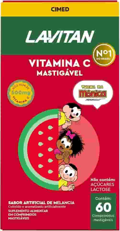 Lavitan Infantil Turma da Mônica Vitamina C Sabor Melancia com 60 Comprimidos Mastigáveis