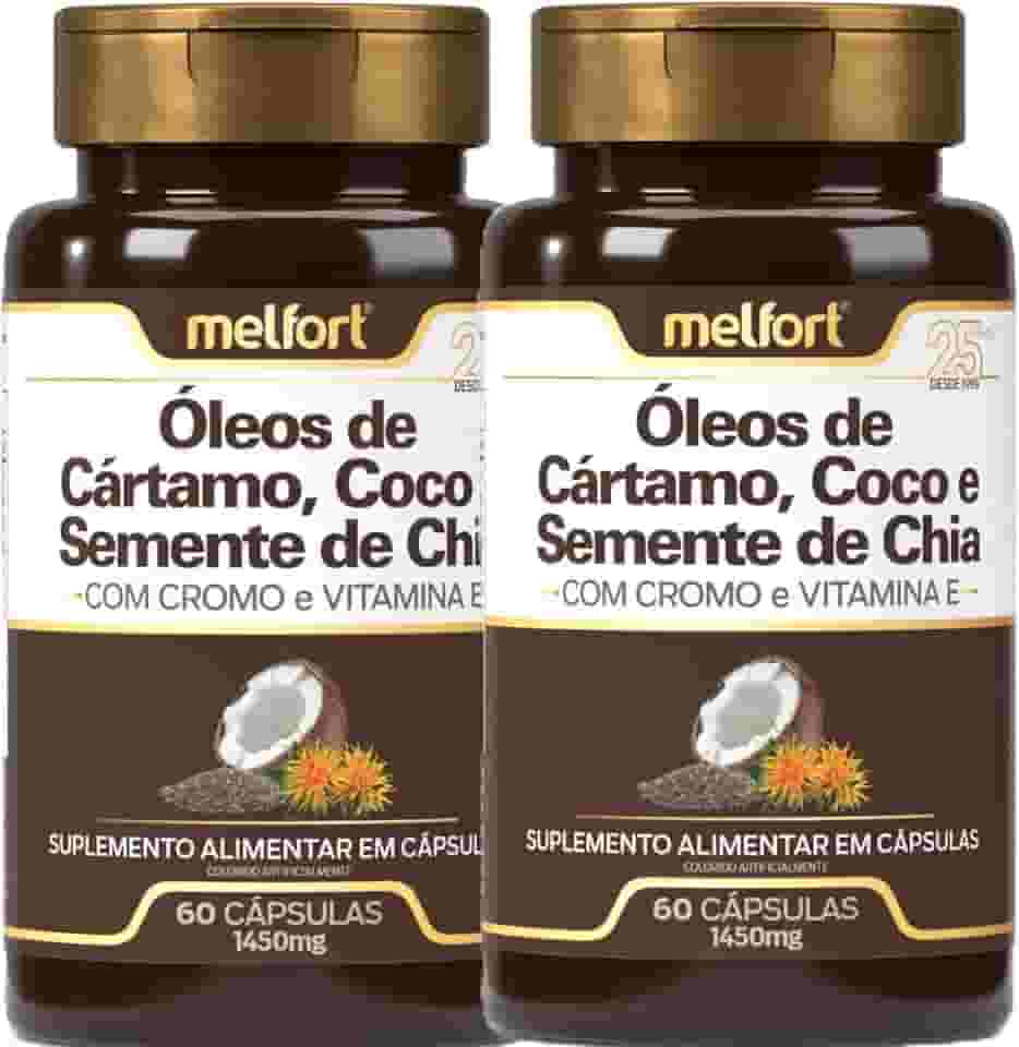 Óleo De Cártamo, Coco E Semente De Chia 1450mg 120 Cápsulas