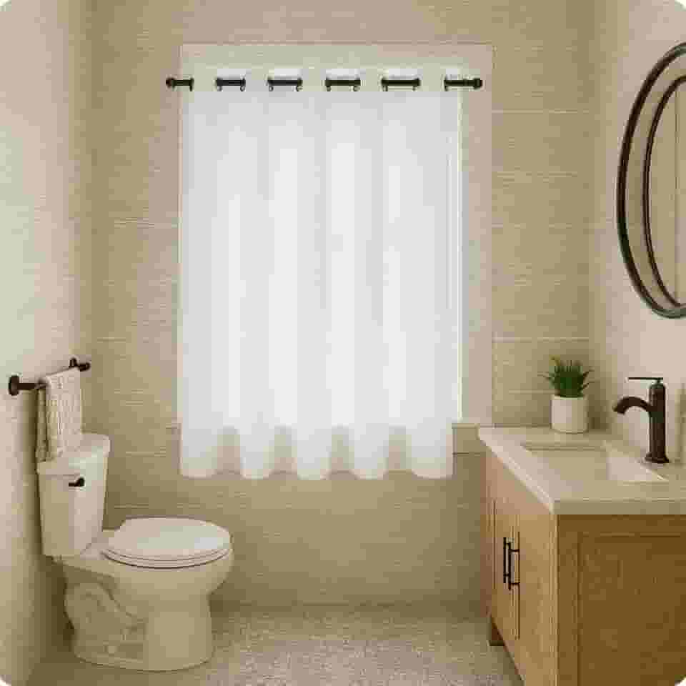 Cortina para Janela De Banheiro Impermeável Antimofo Blackout - 1,40m X 90 (BRANCO)