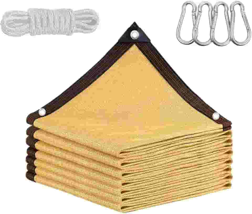 Toldo de Lona, Rede de Sombra de Garagem Criptografada Engrossada de 5 * 4 M, 90% de Guarda-sol de Piscina, Isolamento de Sombra de Jardim, Cantos Reforçados, Toldo para Area Externa (5X4m)