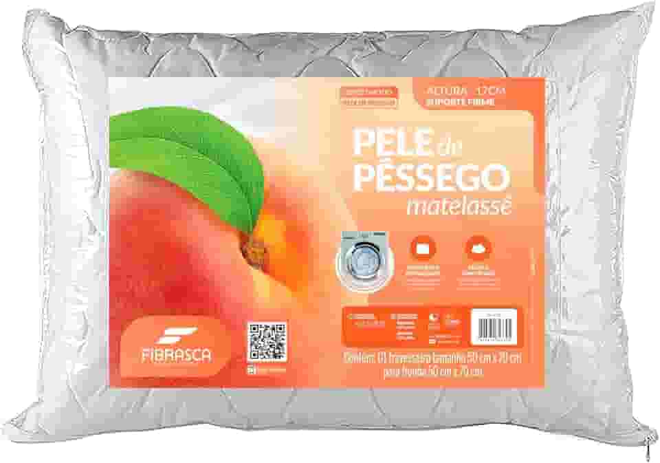 Travesseiro Pele de Pêssego matelasse - Fibra integralmente lavável em máquina - P/fronhas 50x70 cm - Fibrasca