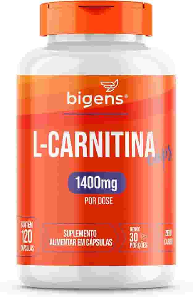 L-Carnitina, 1400mg por dose, 120 Cápsulas, Zero Carboidratos, Bigens (Unidade)