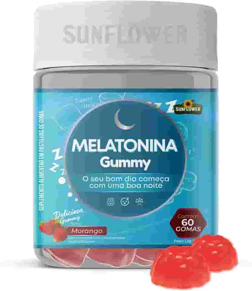 Melatonina - Melatonina Gummy - Melatonina em Goma 210mcg 60 gomas Sunflower (60 gomas, Morango)