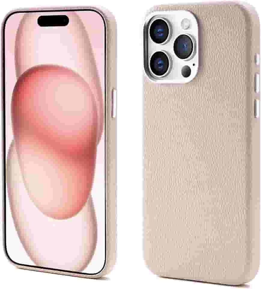 Capinha Premium de Couro Anti Impacto – Compatível com Modelos de iPhone (Carregamento Sem Fio Magnético),À Prova d’Água e Poeira, Botões de Metal e Proteção da Câmera(cor-de-rosa, iphone_16)