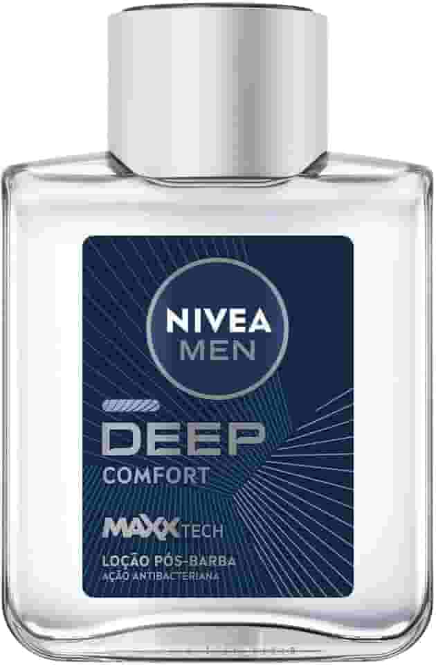 NIVEA MEN Loção Pós Barba Deep 100ml - Atua na recuperação da pele, ação antibacteriana, fórmula com carvão ativado, textura líquida