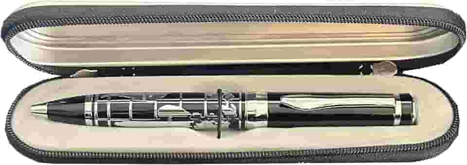 Design Gifts Caneta esferográfica executiva com mapa do mundo em caixa com zíper