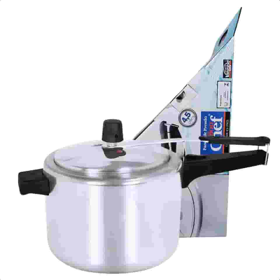 Panela de Pressão Polida com Valvula de Segurança de Silicone Bon Chef 4,5 litros