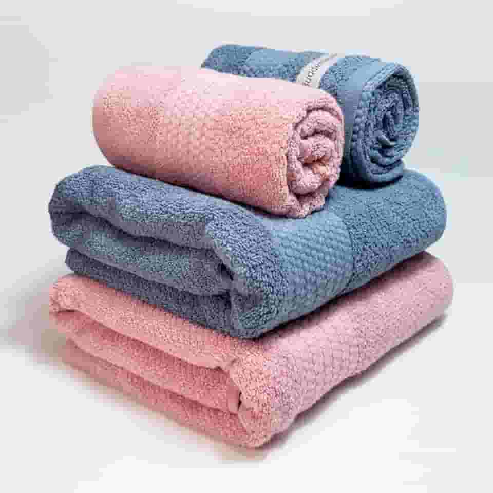 Jogo De Banho Gigante Buddemeyer Amare Extra Soft 100% Algodão Toalha Banhão Alta Absorção Macia Grande 4 Peças (Azul/Rosa 1354/1676)