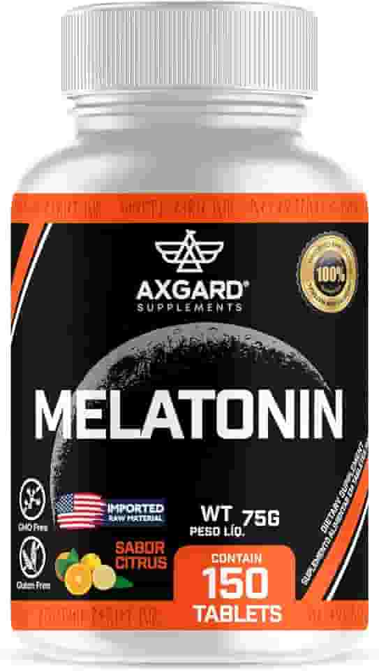 Melatonin - Melatonina - 150 Tabletes - Importada - Sabor suave Citrus Laranja com Acerola- Axgard Supplements